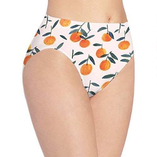 XCNGG Bragas Ropa Interior de Mujer 3D Print Soft Women's Underwear, Ripe Orange Fashion Flirty Lady'S Panties Briefs