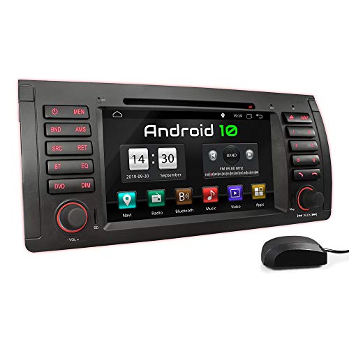 XOMAX XM-71BA Radio de Coche con Android 10 Adecuado para BMW I Quad Core, 2GB RAM, 32GB ROM I GPS I Soporte WiFi, 3G, 4G, Dab+, OBD2 I Bluetooth I 7" Pantalla Táctil I DVD, CD, USB, SD, RDS