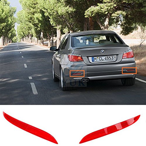 Yuk par parachoques trasero reflector luz de aviso rojo lente para BMW 2008 - 2010 E60 E61 525i 528i 530i 550i