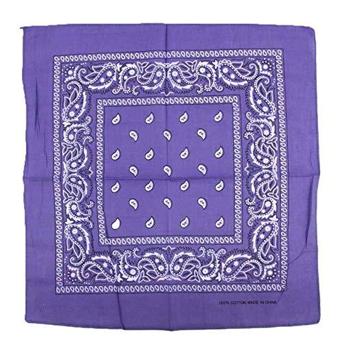 1 Pieza más Nuevo de algodón Hip-Hop pañuelos para Hombre y Mujer Bufanda Bufandas muñequera Toalla de Bolsillo Vintage - púrpura Claro