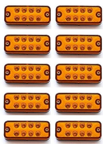 10 x 24 V 8 LED delantero marcador lateral naranja ámbar luces lámparas con resistor integrado camión remolque caravana bus volquete chasis