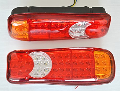 2 luces LED de cola traseras de 24 V para chasis de camión volquete, remolque o caravana.