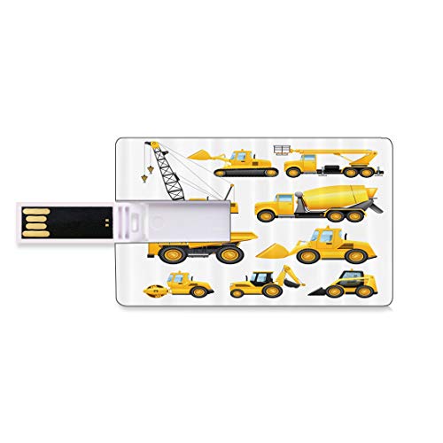 32 GB Unidades flash USB flash Guardería Forma de tarjeta de crédito bancaria Clave comercial U Disco de almacenamiento Memory Stick Imágenes abstractas de vehículos de construcción Maquinaria Camione