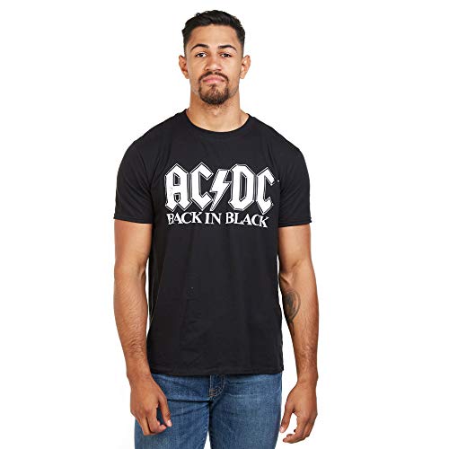 AC/DC Back In Black Camiseta, Negro, M para Hombre