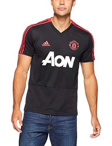 adidas MUFC TR JSY - Camiseta de Entrenamiento Manchester United FC, Hombre, Negro(Negro/ROJRES/ROSBAS)