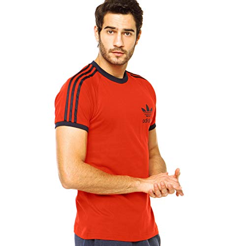 adidas Sport ESS Tee Trefoil Camiseta Hombre T-Shirt Originals Retro Rojo, Tamaño:M