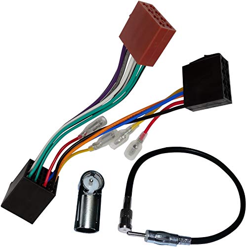 AERZETIX - Kit de Montaje de Radio de Coche estándar - Cable Enchufe de alimentación - Adaptadores de Antena - C12066A