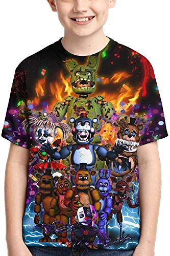 AMCYT Five Nights at Freddy's - Camiseta multicolor para niño (manga corta)