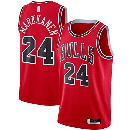 ANMOQI Camiseta de baloncesto Markkanen Bordado Chicago Clothing Lauri #24 2020/21 Swingman Bulls Icon Edition-S