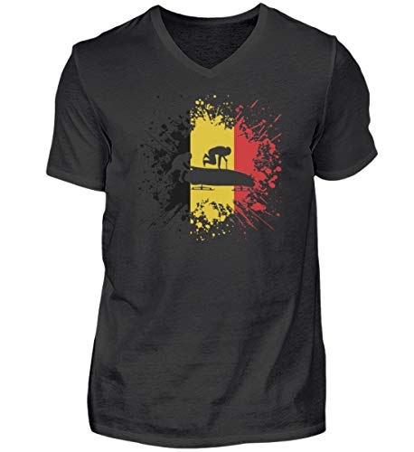 Bobsport Bélgica Mundial Copa Mundial de Bélgica, cuello en V, regalo para los fans de los deportes de invierno Negro M
