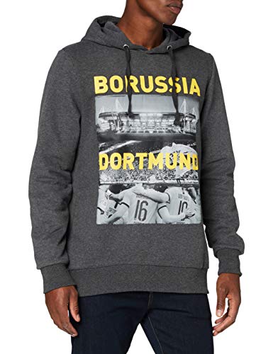 Borussia Dortmund Sudadera con capucha, Unisex, Gris, S