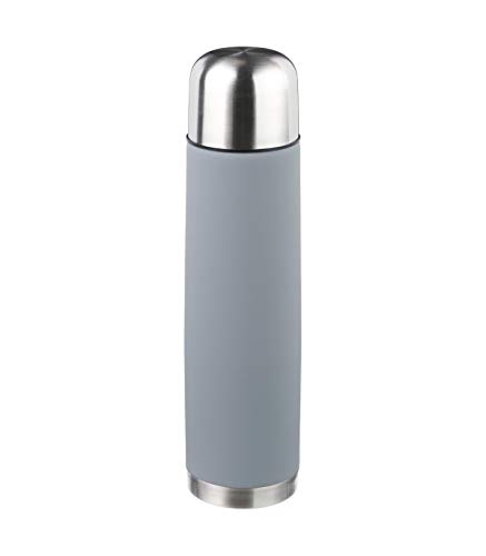 Botella isotérmica con botón de presión, color gris, 500 ml