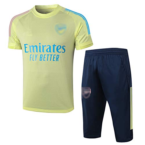 BVNGH Traje de Entrenamiento de Camiseta de fútbol de Arsenal, 2021 Nuevas Temporadas de Moda para Hombres Camisetas de fútbol, ​​Tela Transpirable y de Secado rápido (S-X Yellow-XXL