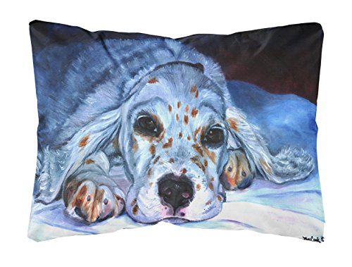 Cachorro Setter Inglés tela almohada decorativa 7330PW1216