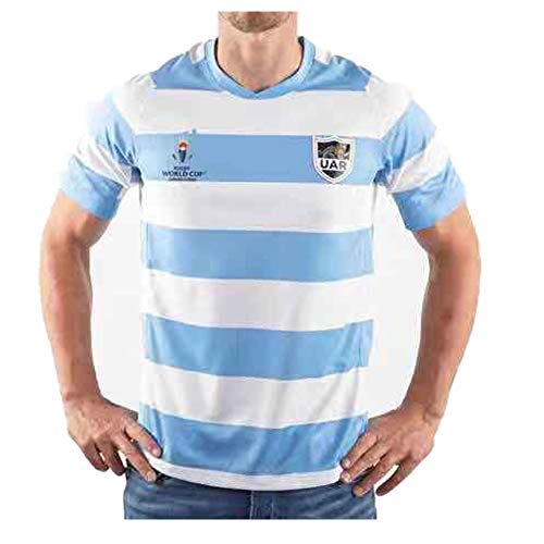 Camiseta de Rugby de Argentina Camiseta de fútbol de la Copa Mundial de Japón 2019 Polo de Manga Corta Camiseta Profesional Camiseta de Entrenamiento al Aire Libre Polo Camisa de Secado rápido-M