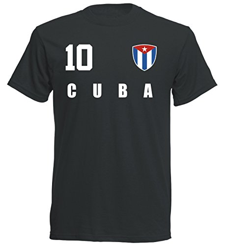 Camiseta del Mundial de Cuba 2018, color negro, tallas S, M, L, XL y XXL Negro XL