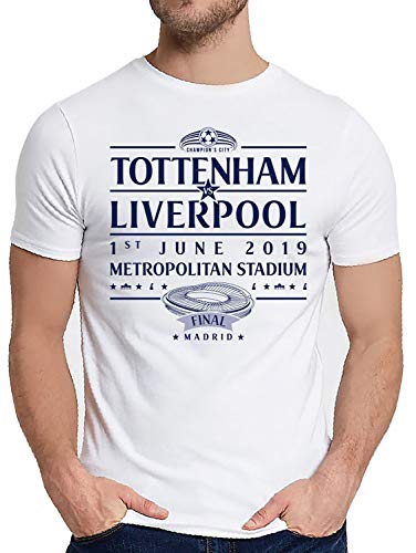 Camiseta Final Champions - Madrid 1 de Junio 2019 - Tottenham vs Liverpool - Metropolitan Stadium (Blanco, L)
