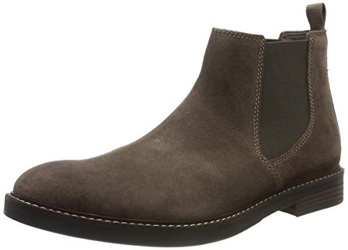 Clarks Paulson Up, Botas Chelsea Hombre, Gris (Taupe Suede Taupe Suede), 43 EU
