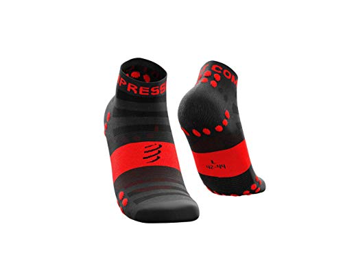 COMPRESSPORT Racing - Calcetines de deporte (ultraligeros, talla T2), color negro y rojo