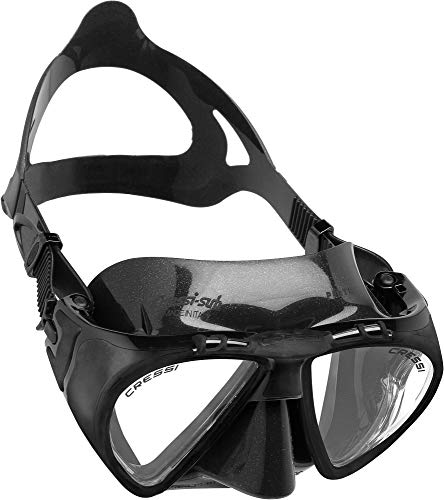Cressi Adult Dive Mask with Inclined Lens, Lateral Visibility, and Silicone Skirt for Scuba Diving - Penta+: Made in Italy