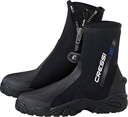 Cressi Korsor Sole Boots Botines de Buceo en Neopreno de 5mm con Suela rígida, Unisex-Adulto , Negro, M 40/41