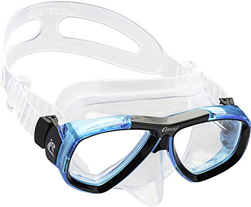 Cressi Tauchmaske Erwachsen Focus Optische Gläser Möglich Gafas de Buceo, Unisex, Transparente/Azul Claro
