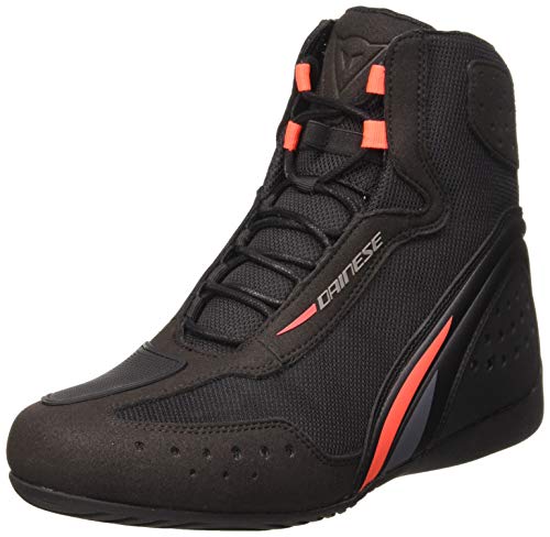 Dainese Motorshoe D1 Air, Zapatos Moto Hombre, Negro Rojo Fluo Antracita, 39 EU