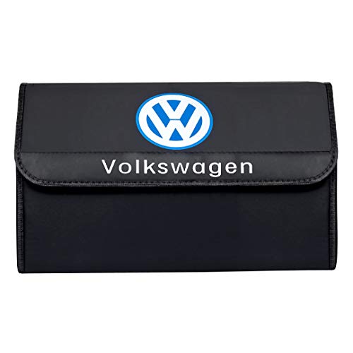 DEKOHOP Organizador de maletero plegable de piel sintética compatible con Volkswagen, impermeable, plegable, para coche, camión, SUV