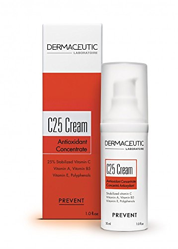 Dermaceutic C25 Cream - Crema antioxidante de día con vitamina C, vitamina E, vitamina B5, vitamina E y polifenoles - Humectante y protector facial que mejora el cutis e ilumina la piel - 30 ml