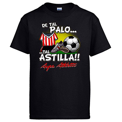 Diver Camisetas Camiseta de Tal Palo Tal Astilla para Hijos y Padres del Athletic - Negro, XXL