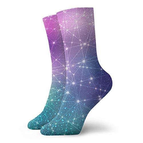 Drempad Luxury Calcetines de Deporte Magic Star Line with Lights Adult Short Socks Cotton Classic Socks for Mens Womens Yoga Hiking Cycling Running Soccer Sports