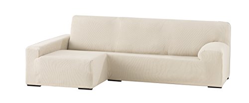 Eysa Funda chaise longue elástica, Textura, CRUDO, 90 x 240-280 x 155 cm