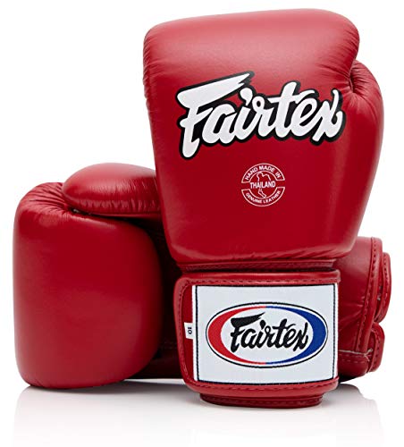 Fairtex - Guantes de boxeo de piel de primera calidad, color rojo