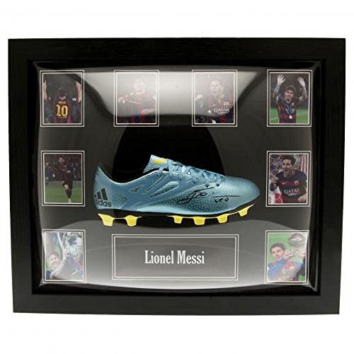 FC Barcelona Messi firmó bota de fútbol oficial (enmarcado) - una gran Idea de regalo Navidad/cumpleaños para hombres y niños