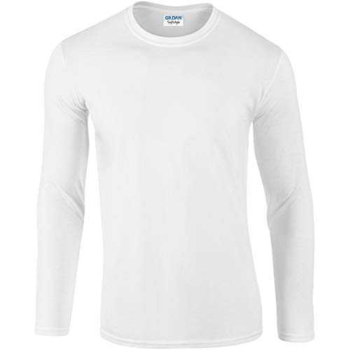Gildan Soft Style L, Camiseta para Hombre, Blanco (White), Small