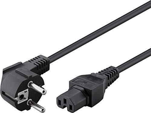 Goobay 93277, Cable de alimentación, enchufe Schuko a IEC 320 C15, 2 m, negro