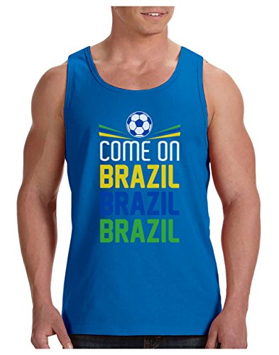 Green Turtle T-Shirts Camiseta de Tirantes Hombre - Vamos Brasil! - Regalo para los Fans de la Selección Brasilera Fútbol Large Azul