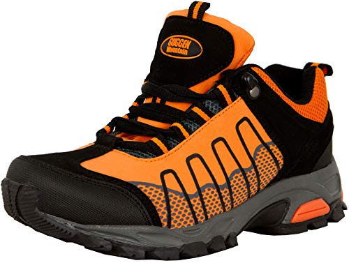 GUGGEN MOUNTAIN Zapatillas de Senderismo Zapatos para Caminar Botas de Monta–a Zapatos de Montana Nordic Walking Mujer T002, Naranja, EU 39