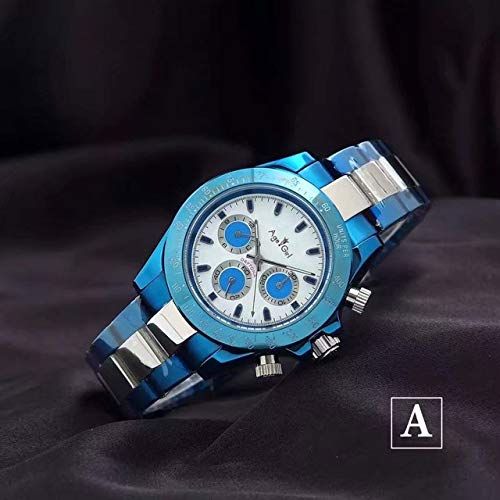 HHBB Marca de lujo hombres automático mecánico azul platino tela de lona acero inoxidable zafiro deporte relojes Aaa+ 4