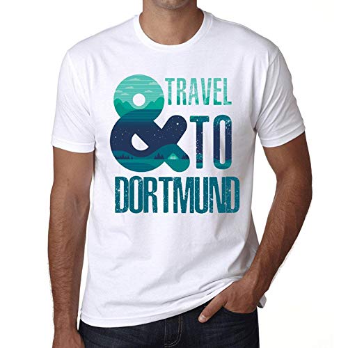 Hombre Camiseta Vintage T-Shirt Gráfico and Travel To Dortmund Blanco