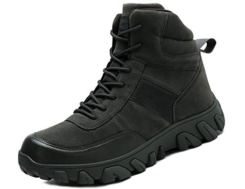 IYVW A02 Botas de Caza para Hombres Ejército Botas Militares de Combate con Cordones Zapatos para para Senderismo, Trabajo Verde 45 EU
