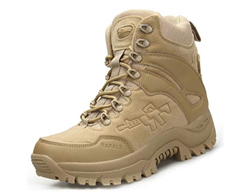 IYVW A09 Hombre Botas de Senderismo Impermeables Deportes Trekking Zapatos Antideslizante Sneakers, para Exterior, Casuales, Caminar, Viaje Amarillo Desierto 45 EU
