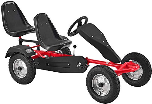 Kart con un freno, scooter de asiento ajustable, scooters, buggies 2 Kart,Red