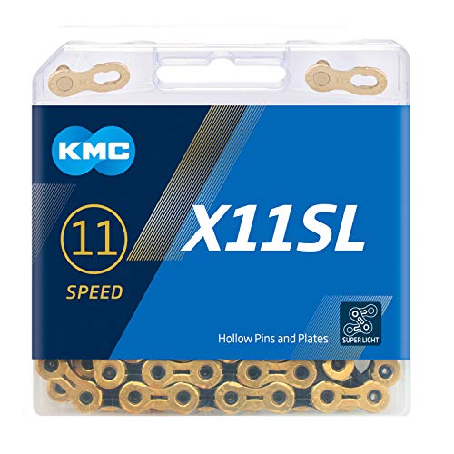 KMC X11sl Chain Gold/Black Cadena X11 SL, 11v, 118 eslabones, Oro, Unisex Adulto, Dorado/Negro, 1/2" x 11/128"