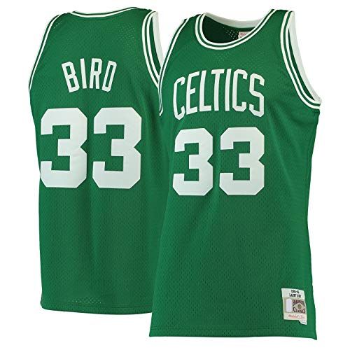 Larry Mesh Bird Camiseta Boston Basketball Jersey Celtics Custom #33 Hardwood Classics Swingman Jersey Kelly Green - Icon Edition-XL