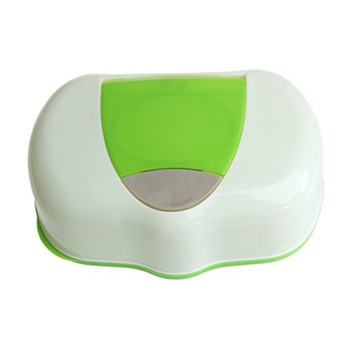 Manyo - Caja de toallitas húmedas, dispensador de toallitas de plástico PP, bolsa de viaje, caja de pañuelos para bebé verde verde Talla:8,27 × 5,51 × 2,95 in
