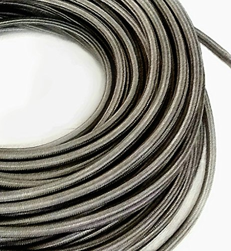 MeToo Design - Cable eléctrico revestido de tela de seda, redondo, estilo vintage, color cadena de hierro, sección 3 x 0,75 para lámparas, lámparas, lámparas de mesa, diseño fabricado en Italia
