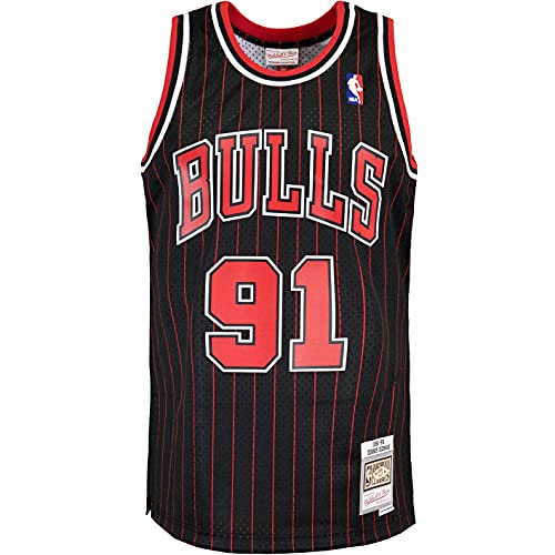 Mitchell & Ness Swingman Dennis Rodman Chicago Bulls 95/96 - Camiseta (talla XL), color negro