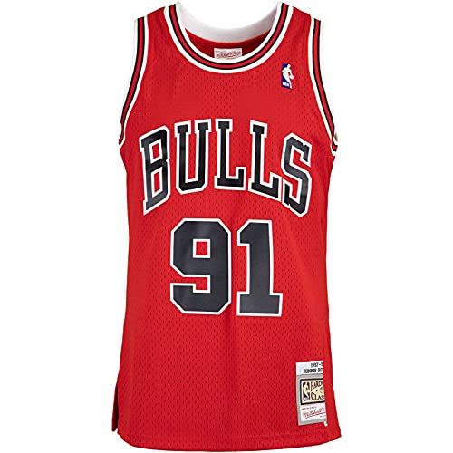 Mitchell & Ness Swingman Dennis Rodman Chicago Bulls 97/98 - Camiseta (talla M), color rojo