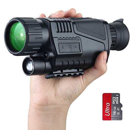 Monocular infrarrojo de visión nocturna camara termica en HD de con cámara digital; reproducción de video; para caza y vida silvestre. Distancia de visión de 200 m en la oscuridad; tarjeta TF de-NV301